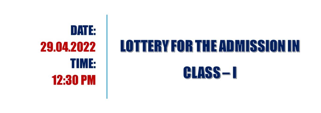 Online Lottery for Admission in Class I for Session 2022 -23